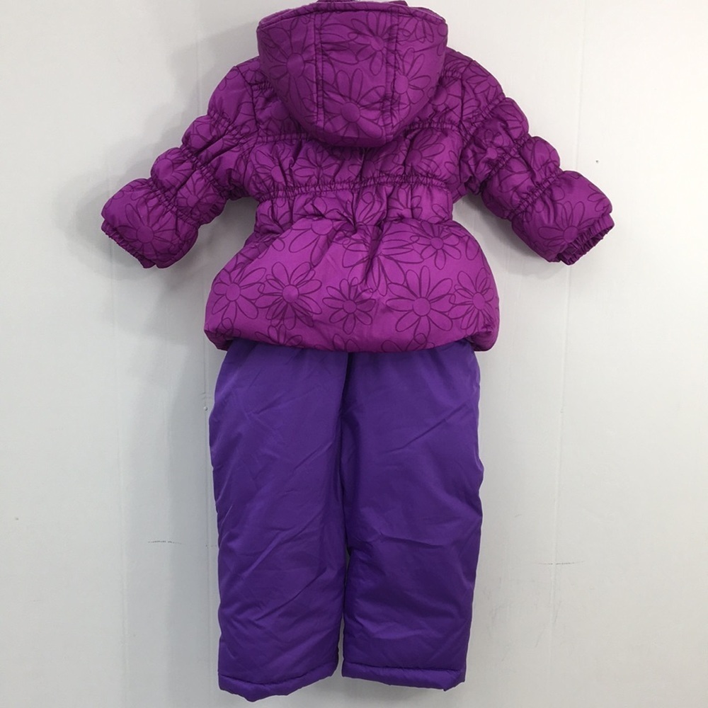 Pink Platinum Purple Daisy Print Coat Bib Set Size 12 M EXCELLENT Condition - Picture 2 of 9